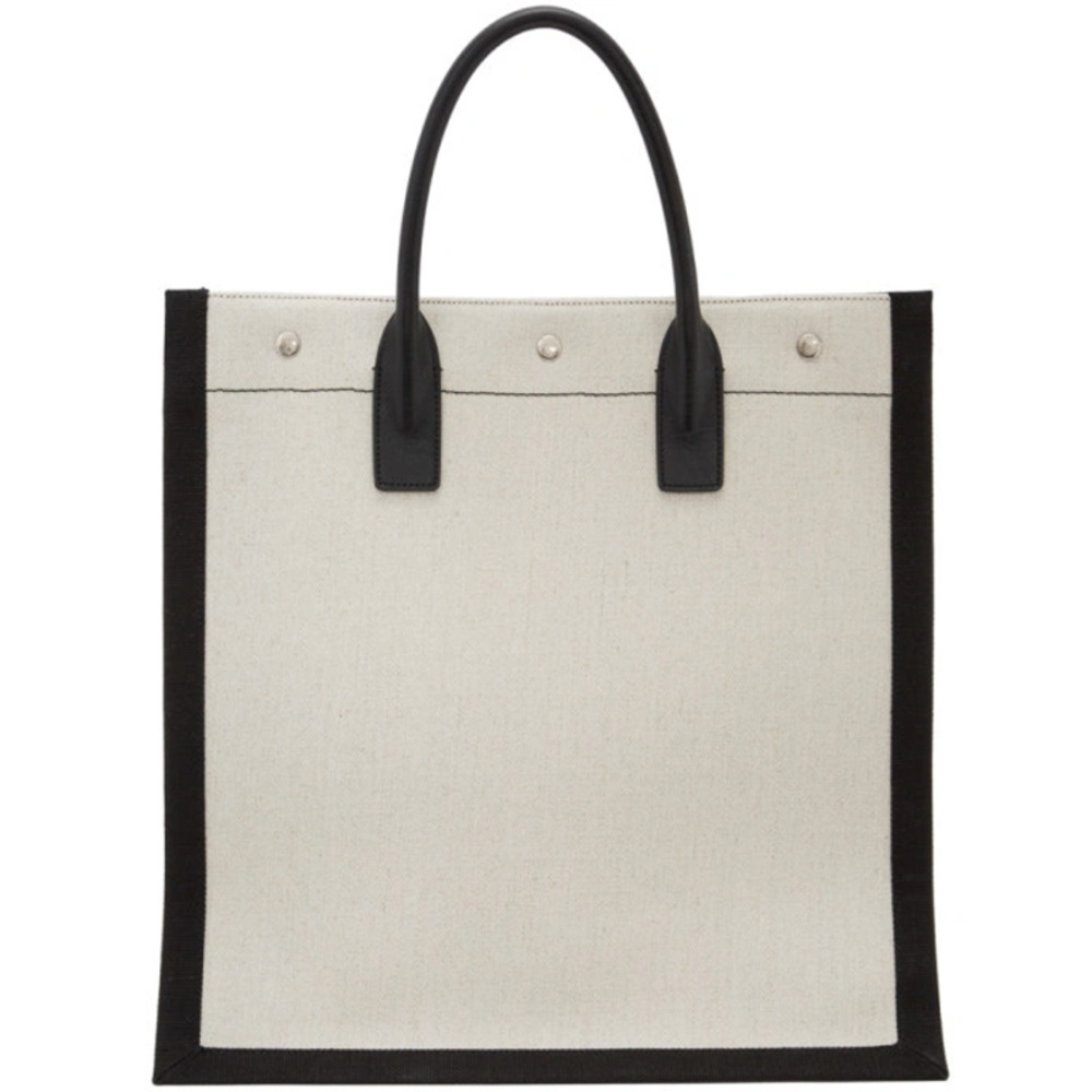 $1890 NEW SAINT LAURENT YSL SUMMER LINEN CANVAS RIVE GAUCHE TOTE BAG - Picture 3 of 16